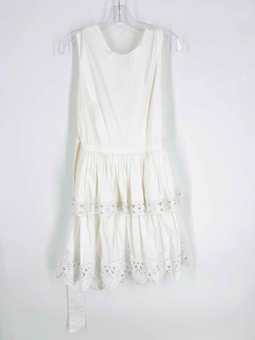 Alexis Size L White Crisscross Tiered NEW Designer Dress
